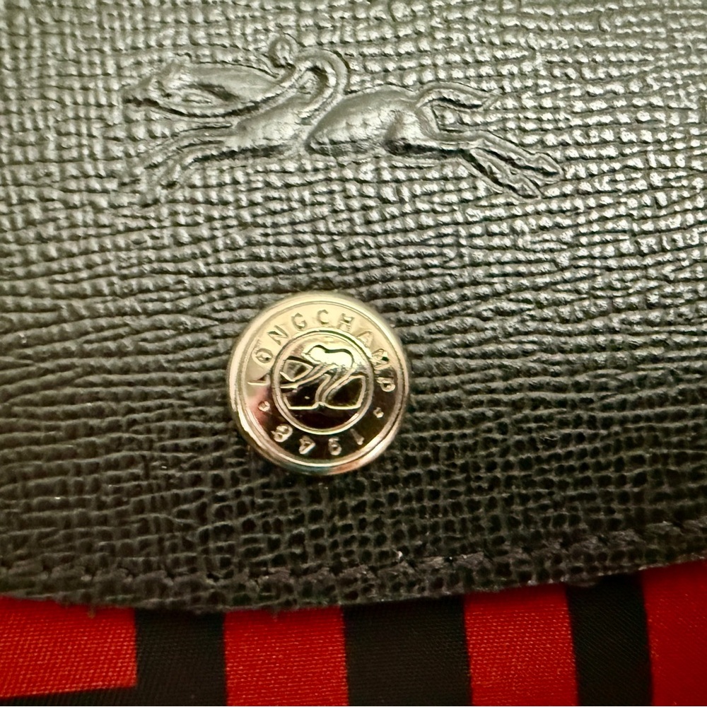 Longchamp Le Pliage Print Red & Black Logo Tote - Picture 3 of 16